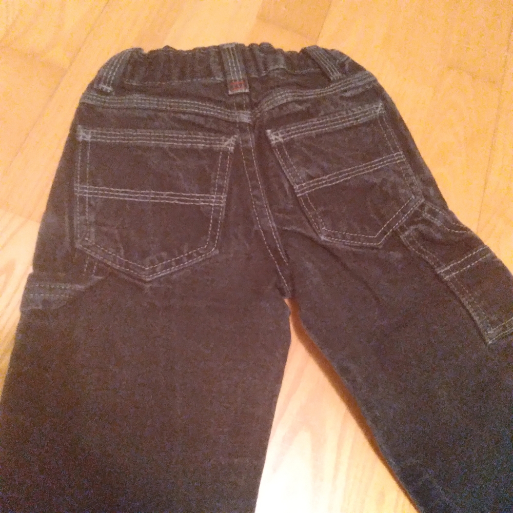 Arizona Jean Company Kids Durable Black-wash Carpenter Jeans Adjustable Waist 2T - Picture 2 of 7